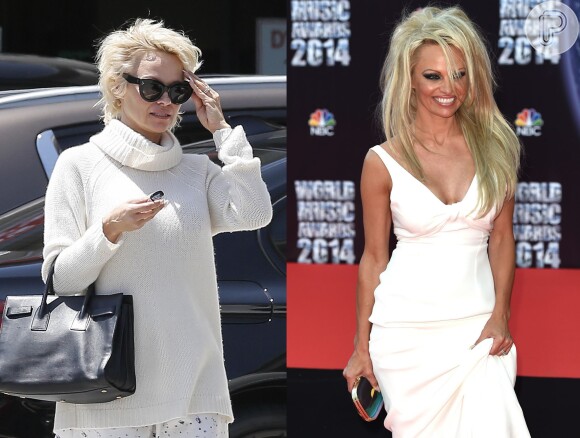 Após adotar o corte estilo joãozinho, Pamela Anderson apareceu com aplique no 'World Music Awards' e foi criticada nas redes sociais