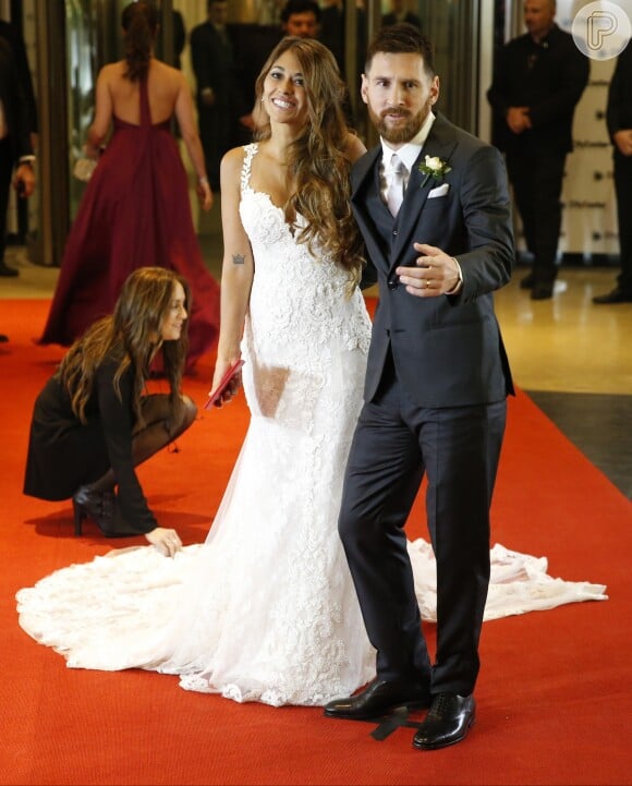 Lionel Messi e Antonella Roccuzzo se casaram em 30 de junho de 2017