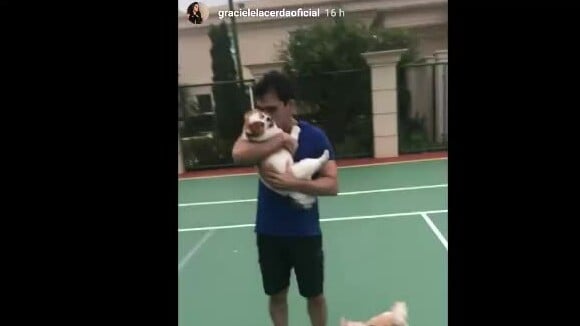 Graciele Lacerda mostra Zezé Di Camargo se divertindo com cães após internação por estafa