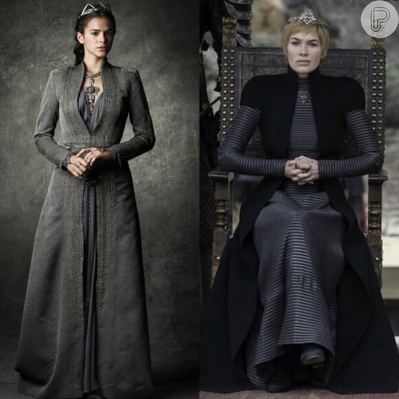 O figurino e a pose de Catarina (Bruna Marquezine), de 'Deus Salve o Rei', lembraram os internautas da rainha Cersei Lannister, da série 'Game of Thrones', da HBO