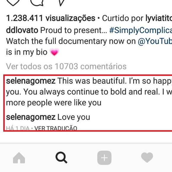 Selena Gomez faz elogio à Demi Lovato na web