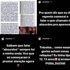 'Expliquei que acho legal fazer uma coreografia em que a gente vai tirando a roupa', disse Cleo Pires, aos 12 anos, em entrevista