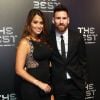 Indicado ao prêmio, Lionel Messi também foi acompanhado pela mulher, Antonella Roccuzzo