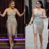O vestido brilhoso e transparente usado por Jennifer Lopez no programa 'The Late Late Show with James Corden', em 4 de maio, foi aposta da atriz Ariel Winter para participar do 'Jimmy Kimmel Live', seis dias depois