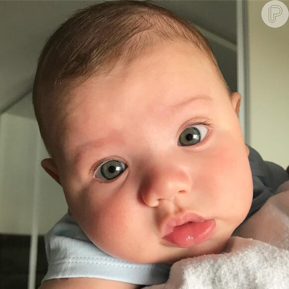 Gabriel, filho de Andressa Suita e Gusttavo Lima, atualmente está com 3 meses