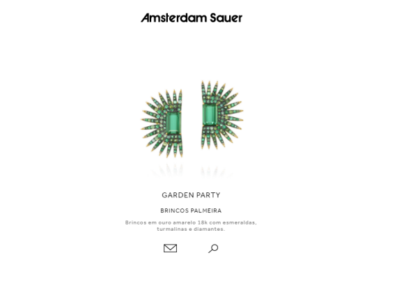Os brincos Palmeirda, da Amsterdam Sauer, custam R$ 135, 150 mil