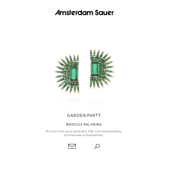 Os brincos Palmeirda, da Amsterdam Sauer, custam R$ 135, 150 mil