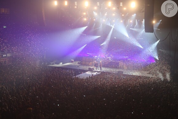 Banda Green Day se apresentou na Jeunesse Arena, na Barra da Tijuca, Zona Oeste do Rio de Janeiro, na noite desta quarta-feira, 01 de novembro de 2017
