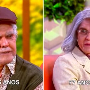 Com 95 e 77 anos, respectivamente, Zezé e Graciele se surpreenderam com a aparência um do outro