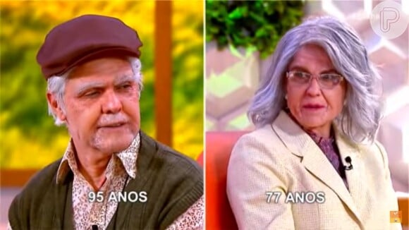 Com 95 e 77 anos, respectivamente, Zezé e Graciele se surpreenderam com a aparência um do outro
