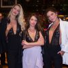 O trio usou lingeries rendadas e adesivos nos seios no lançamento da nova coleção da grife de lingeries Loungerie, no Shopping JK Iguatemi, em São Paulo, nesta quinta-feira, 9 de novembro de 2017