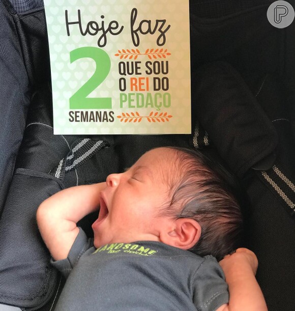 Aline Dias deu à luz seu primeiro filho, Bernardo, no dia 1 de novembro de 2017