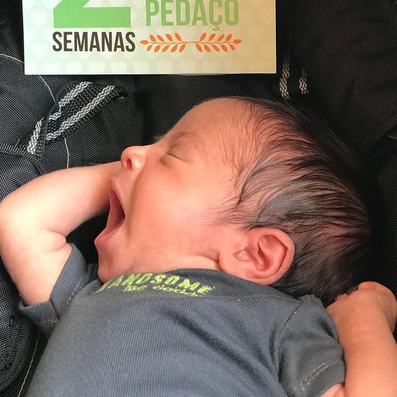 Aline Dias deu à luz seu primeiro filho, Bernardo, no dia 1 de novembro de 2017