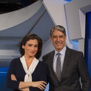 'Ah, não, que isso!', disse Renata Vasconcellos para o colega de bancada no 'Jornal Nacional'