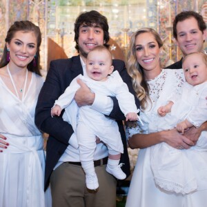 Bruna Hamú realizou o batizado do filho junto com o da cunhada, Gabi Moregola