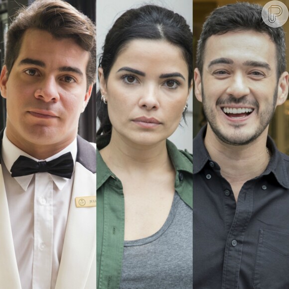 Na novela 'Pega Pega', Júlio (Thiago Martins) tentará reconquistar Antônia (Vanessa Giácomo) e fazer com que ela termine o seu namoro com Domênico (Marcos Veras)