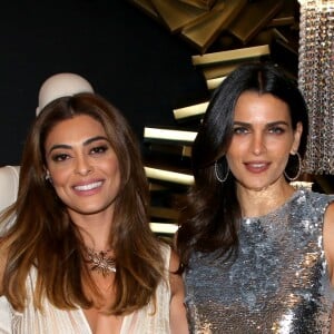 Juliana paes posa com Fernanda Motta em evento da Le Lis Blanc