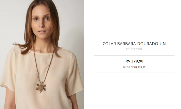 Para completar o look, Juliana Paes escolheu um colar de R$ 379,90