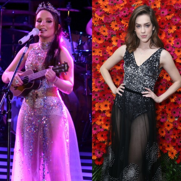 Larissa Manoela e Sophia Abrahão combinaram body com transparências para shows no Rio de Janeiro, no domingo, 10 de dezembro de 2017