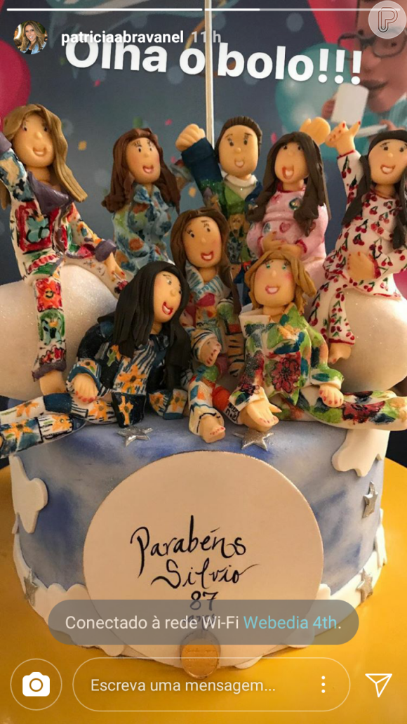Silvio Santos e família aparecem representados como bonecos na festa de 87 anos do apresentador, nesta terça-feira, 12 de dezembro de 2017