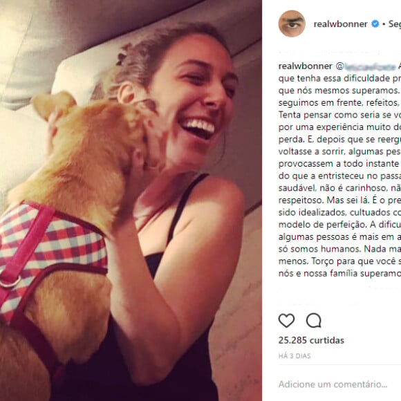 William Bonner rebate crítica de internauta por namoro com Natasha Dantas e fim do casamento com Fátima Bernardes