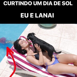 Cleo Pires, de biquíni, exibiu as curvas em um dia de piscina
