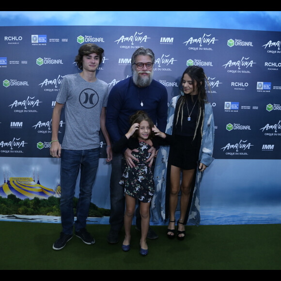 Com filhos, Fabio Assunção e Pally Siqueira foram assistir o espetáculo Amaluna, que homenageia a força e a beleza feminina