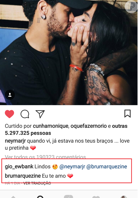 Bruna Marquezine comenta em declaração de Neymar: 'Eu te amo'