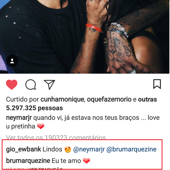 Bruna Marquezine comenta em declaração de Neymar: 'Eu te amo'