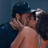 Neymar e Bruna Marquezine trocaram beijos na despedida do jogador em Fernando de Noronha