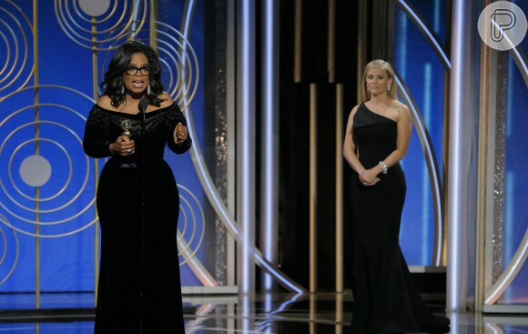 Oprah Winfrey citou os recentes casos de assédio e exaltou a força das mulheres no Globo de Ouro