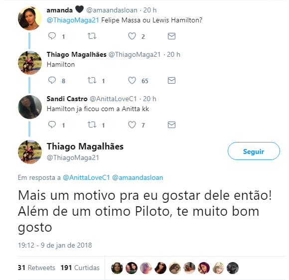 Marido de Anitta, Thiago Magalhães usa bom-humor para responder internautas no Twitter