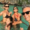 Flávia Alessandra e Otaviano Costa posaram com a filhas em praia tailandesa