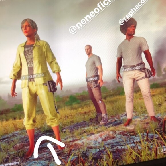 No jogo online 'Playerunknown's Battlegrounds', ou 'PUBG', Neymar resolveu mudou personagem para uma mulher e tentou criar um avatar igual à Bruna Marquezine