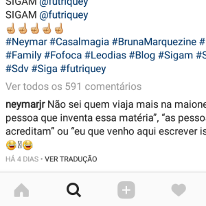 Neymar negou mal-estar entre sua família e a namorada, Bruna Marquezine
