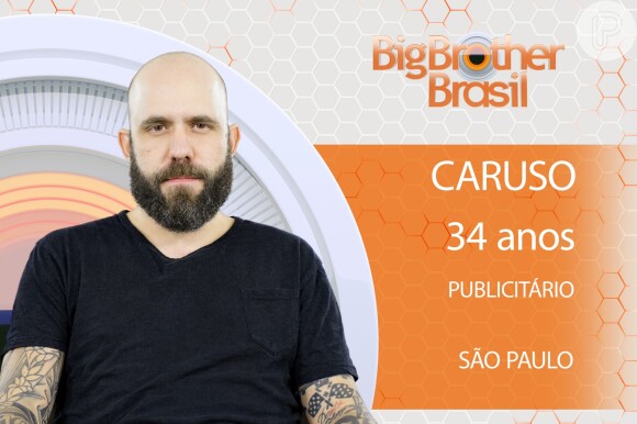 Caruso foi o terceiro participante anunciado do 'BBB18'. O paulistano tem 500 pares de sapatos e 60 tatuagens espalhadas pelo corpo