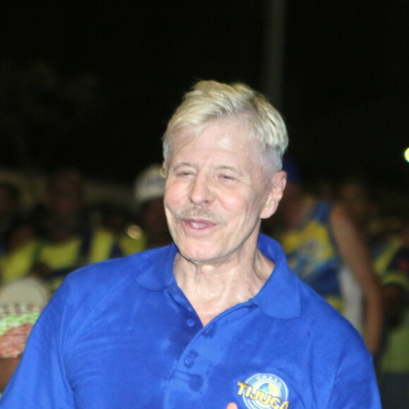 Miguel Falabella se divertiu em ensaio de rua da Unidos da Tijuca, na noite desta quinta-feira, 18 de janeiro de 2018