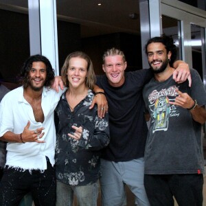 Filhos de Marcello Novaes lançam a banda Fuze em show realizado no Hotel Grande Mercure, localizado no Recreio dos Bandeirantes, Zona Oeste do Rio de Janeiro, na noite desta quinta-feira, 17 de janeiro de 2018