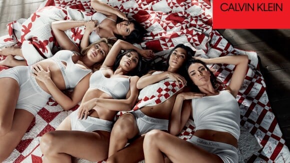 De lingerie, Kylie Jenner esconde barriga em ensaio com as irmãs. Veja fotos!