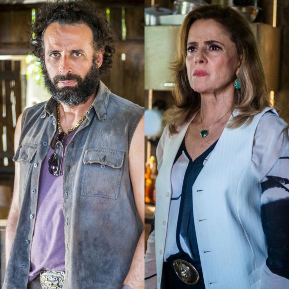 Rato (Cesar Ferrário) ameaça Sophia (Marieta Severo) e pede dinheiro para não denunciar seus crimes, na novela 'O Outro Lado do Paraíso'