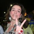 Marisa Orth se divertiu durante ensaio da Unidos da Tijuca para o carnaval