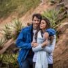 Laerte (Gabriel Braga Nunes) e Luiza (Bruna Marquezine) estão noivos, na novela 'Em Família'