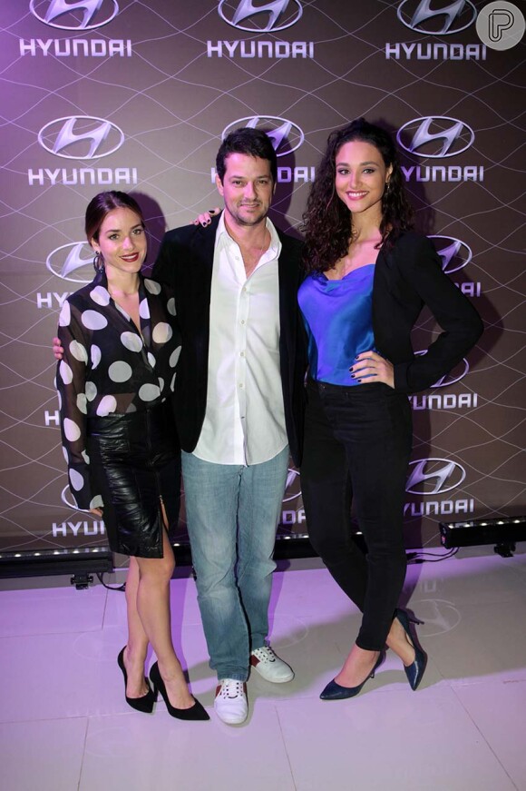 Débora Nascimento, Monique Alfradique e Marcelo Serrado no evento da Hyundai