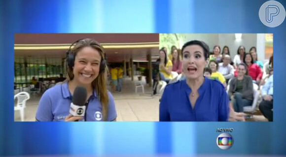 Fernanda Gentil foi pega de surpresa com as perguntas de Fátima Bernardes ao vivo no programa 'Encontro'