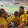 Fernanda Lima e Rodrigo Hilbert  levaram os gêmeos, João e Francisco, para assistirem a partida na Arena Castelão, em Fortaleza, nesta terça-feira, 17 de junho de 2014