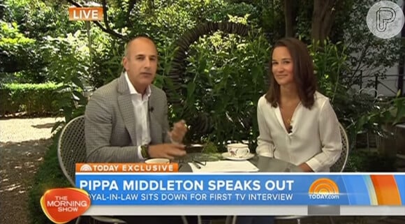 Depois de ganhar fama internacional por roubar a cena do casamento real de Kate Middleton e do príncipe William, Pippa Middleton concede uma entrevista para a TV pela primeira vez
