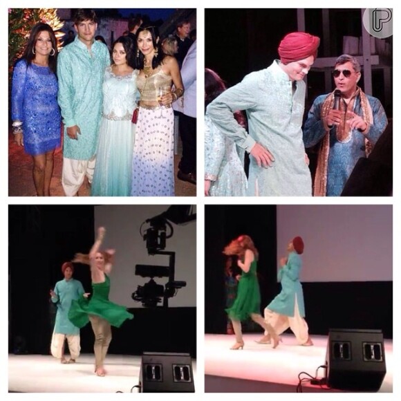 No casamento, Ashton chegou a dançar para os convidados ao estilo indiano