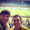 Luciano Huck assistiu ao jogo do Brasil com a Alemanha no Mineirão com o amigo Ashton Kutcher