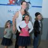 Vanessa Lóes com os filhos, Pilar, Cora e Gael, no espetáculo Disney on Ice, na Jeunesse Arena, na zona oeste do Rio, nesta quarta-feira, 13 de junho de 2018