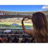 Gisele Bündchen aproveitou a Festa de encerramento para curtir a final do Mundial entre Alemanha e Argentina 